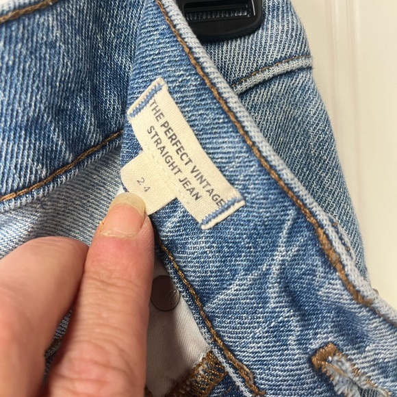 Madewell Blue Straight Leg Jeans High-Rise - Picture 5 of 7